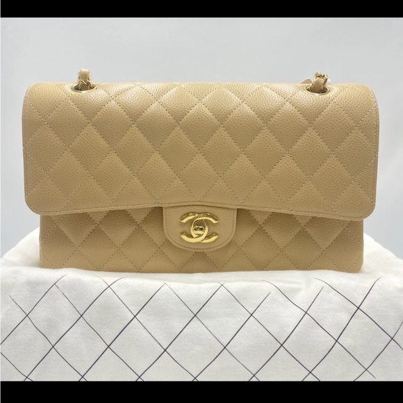 CHANEL Beige Quilted Shoulder Bag - Picture 1 of 15